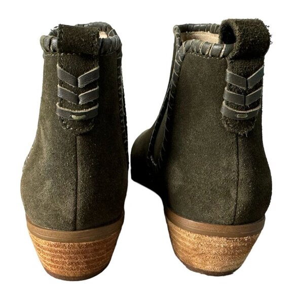 Jack Rogers NEW Green Suede Leather Booties Leather Strap Trim Women's Size 6 - Picture 7 of 11